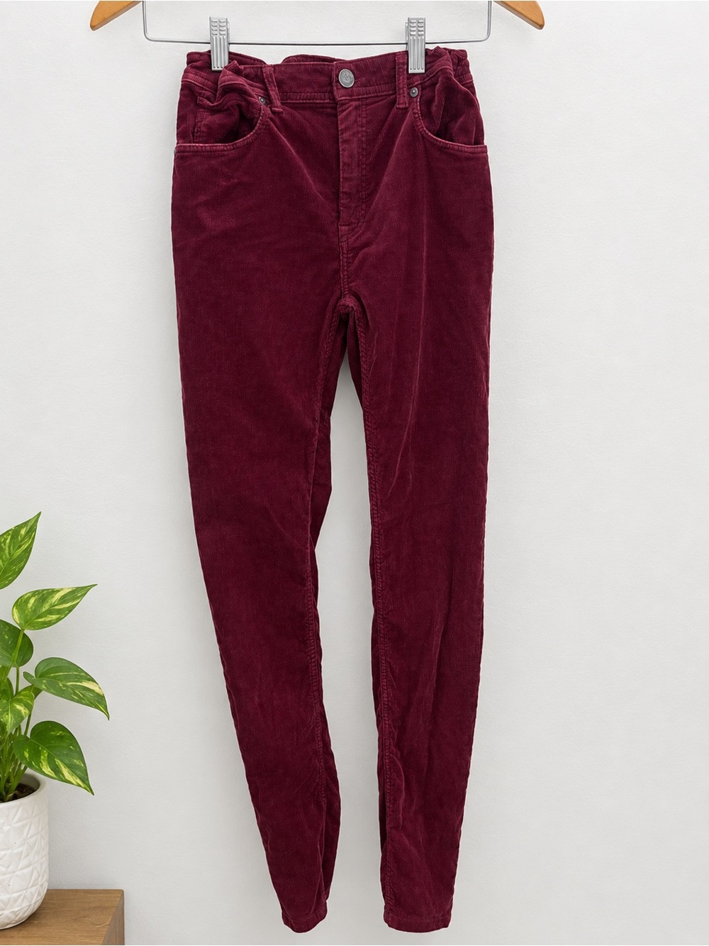 Burberry Burgundy Corduroy Skinny Jeans
